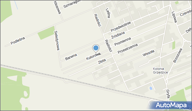 Grzędzice, Kolorowa, mapa Grzędzice