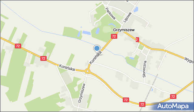 Grzymiszew, Konińska, mapa Grzymiszew