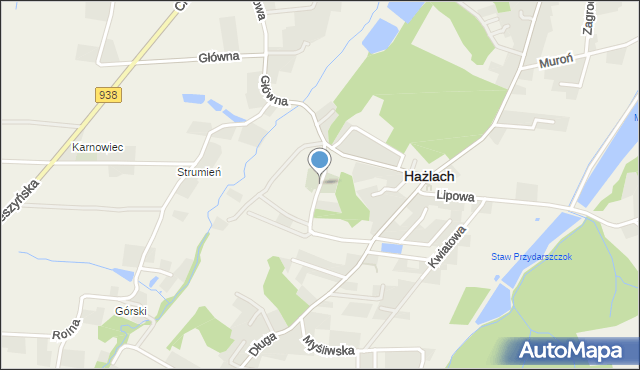 Hażlach, Kościelna, mapa Hażlach