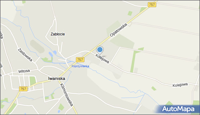 Iwaniska, Kolejowa, mapa Iwaniska