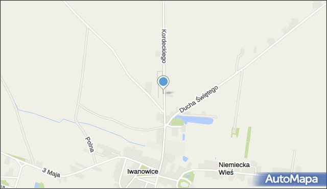 Iwanowice, Kordeckiego Augustyna, ks., mapa Iwanowice