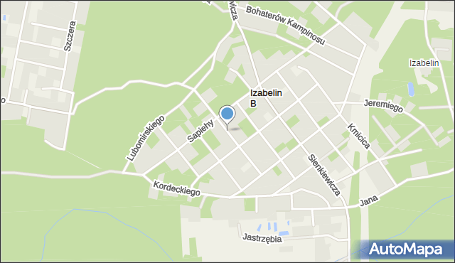 Izabelin B, Koniecpolskiego Stanisława, mapa Izabelin B