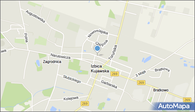 Izbica Kujawska, Kościelna, mapa Izbica Kujawska