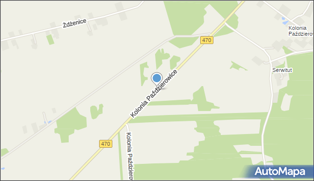 Janinów gmina Malanów, Kolonia Paździerowice, mapa Janinów gmina Malanów