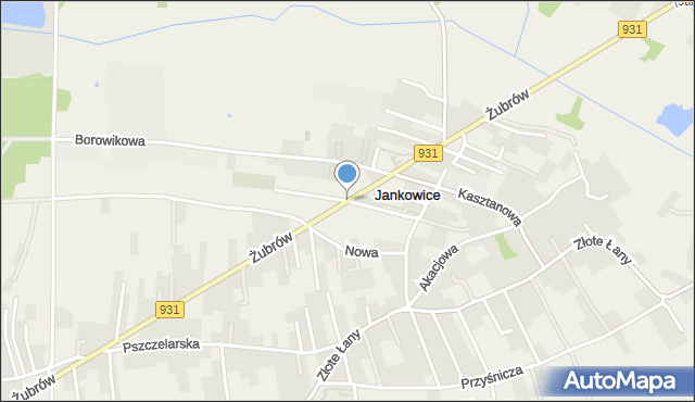 Jankowice gmina Pszczyna, Kościelna, mapa Jankowice gmina Pszczyna