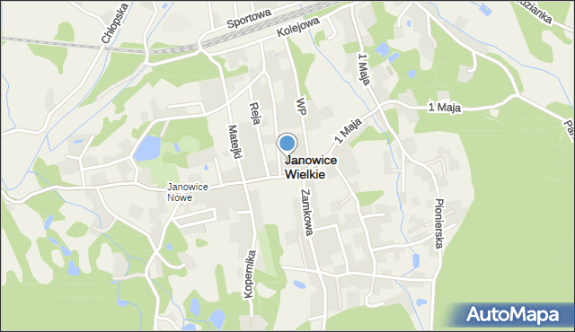 Janowice Wielkie, Kochanowskiego Jana, mapa Janowice Wielkie