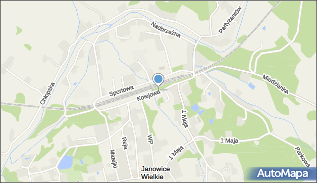 Janowice Wielkie, Kolejowa, mapa Janowice Wielkie