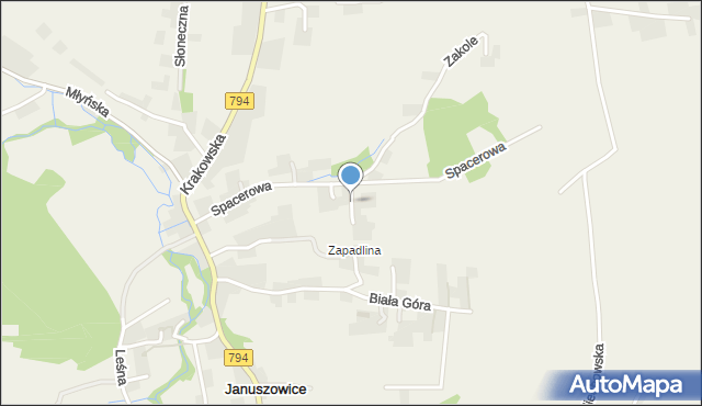 Januszowice gmina Zielonki, Kolorowe Wzgórze, mapa Januszowice gmina Zielonki