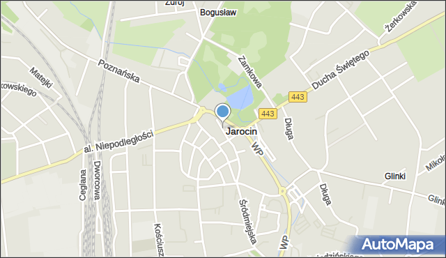 Jarocin, Kościelna, mapa Jarocin