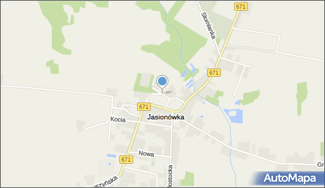 Jasionówka, Kościelna, mapa Jasionówka
