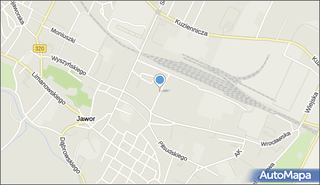 Jawor, Kolejowa, mapa Jawor