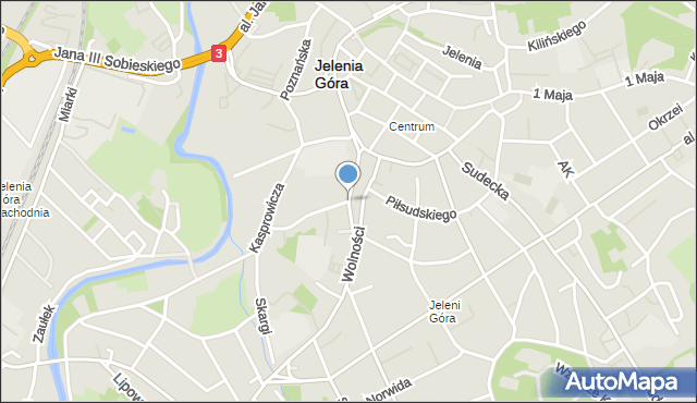 Jelenia Góra, Korczaka Janusza, mapa Jelenia Góra