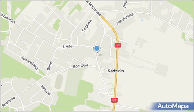 Kadzidło, Kościuszki Tadeusza, gen., mapa Kadzidło
