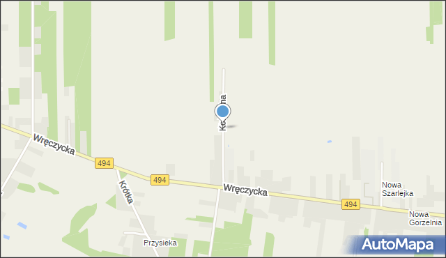 Kalej, Kościelna, mapa Kalej