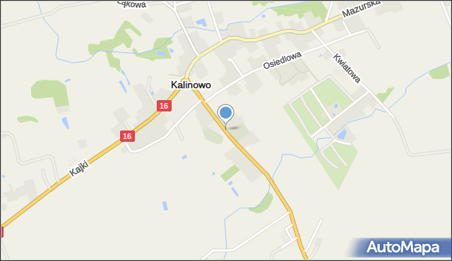 Kalinowo powiat ełcki, Konopnickiej Marii, mapa Kalinowo powiat ełcki