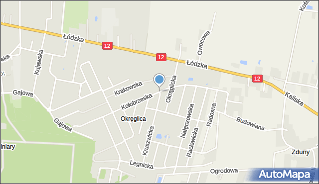 Kalisz, Kołobrzeska, mapa Kalisza