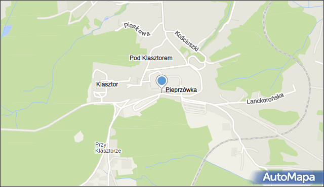 Kalwaria Zebrzydowska, Kościuszki Tadeusza, gen., mapa Kalwaria Zebrzydowska