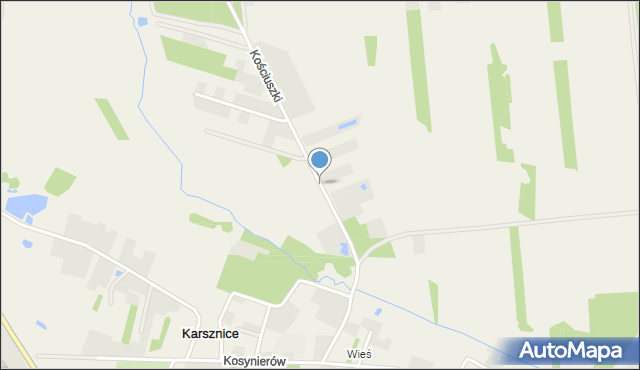 Karsznice gmina Zduńska Wola, Kościuszki Tadeusza, gen., mapa Karsznice gmina Zduńska Wola