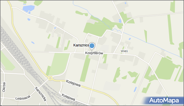 Karsznice gmina Zduńska Wola, Kosynierów, mapa Karsznice gmina Zduńska Wola