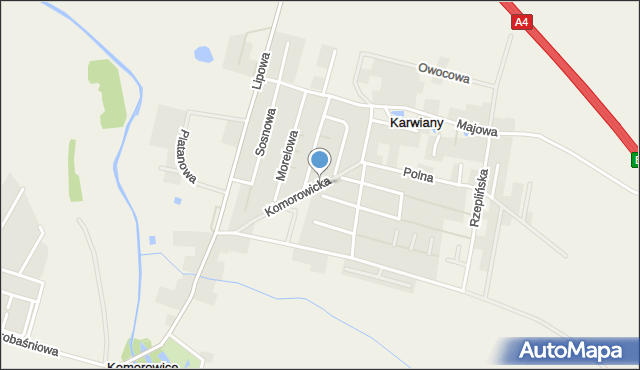 Karwiany, Komorowicka, mapa Karwiany