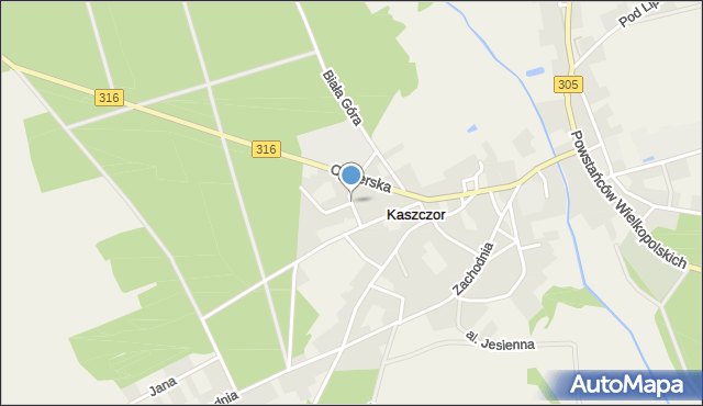 Kaszczor, Koszykowa, mapa Kaszczor