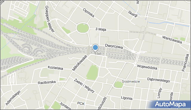 Katowice, Kordeckiego Augustyna, ks., mapa Katowic