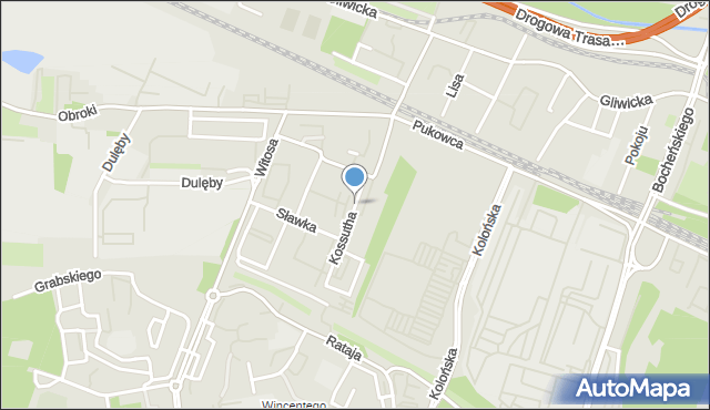 Katowice, Kossutha Stanisława, mapa Katowic