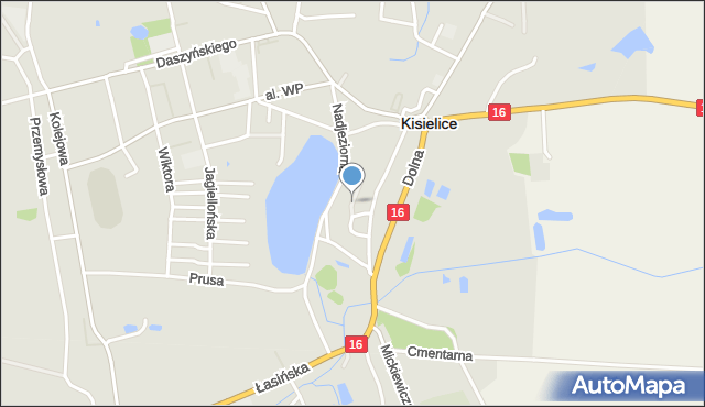 Kisielice, Kościelna, mapa Kisielice