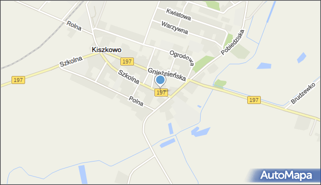 Kiszkowo powiat gnieźnieński, Kościelna, mapa Kiszkowo powiat gnieźnieński