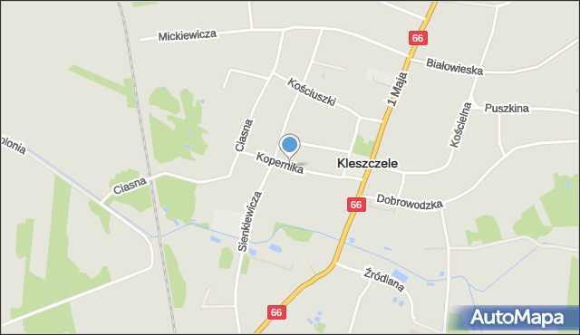 Kleszczele, Kopernika Mikołaja, mapa Kleszczele