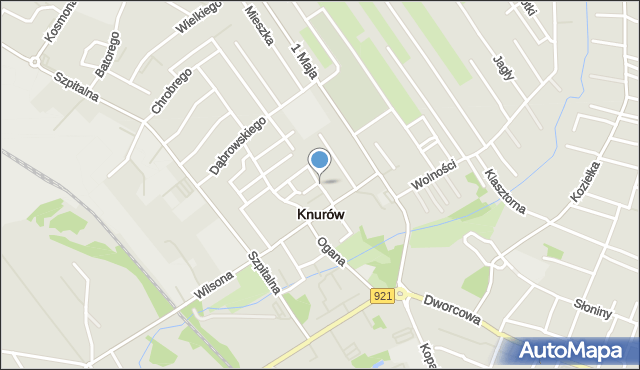 Knurów powiat gliwicki, Kochanowskiego Jana, mapa Knurów powiat gliwicki