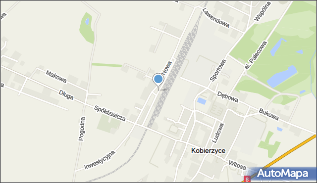 Kobierzyce, Kolejowa, mapa Kobierzyce