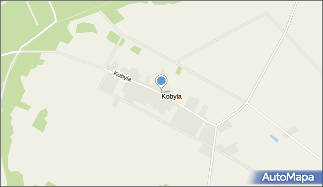 Kobyla gmina Perlejewo, Kobyla, mapa Kobyla gmina Perlejewo