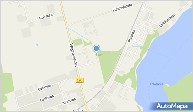 Kobylec gmina Wągrowiec, Koperkowa, mapa Kobylec gmina Wągrowiec