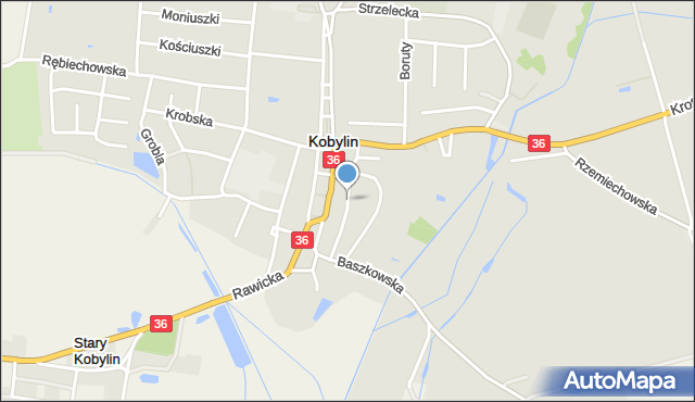 Kobylin powiat krotoszyński, Kościelna, mapa Kobylin powiat krotoszyński