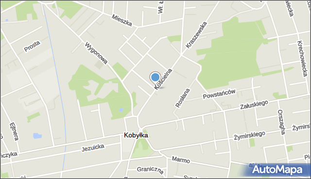 Kobyłka, Kościelna, mapa Kobyłka