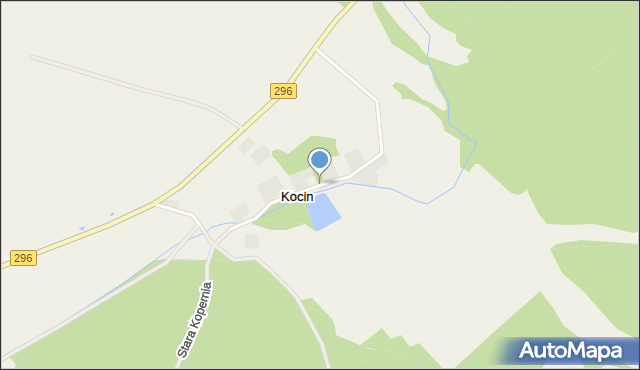 Kocin gmina Żagań, Kocin, mapa Kocin gmina Żagań
