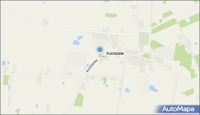 Kociszew gmina Zelów, Kociszew, mapa Kociszew gmina Zelów