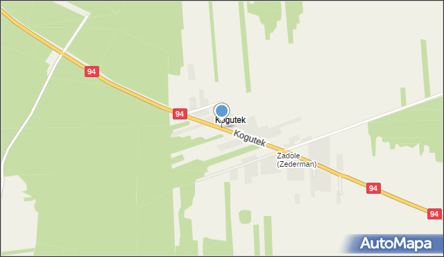 Kogutek gmina Olkusz, Kogutek, mapa Kogutek gmina Olkusz