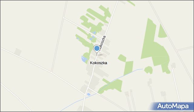 Kokoszka gmina Kłoczew, Kokoszka, mapa Kokoszka gmina Kłoczew