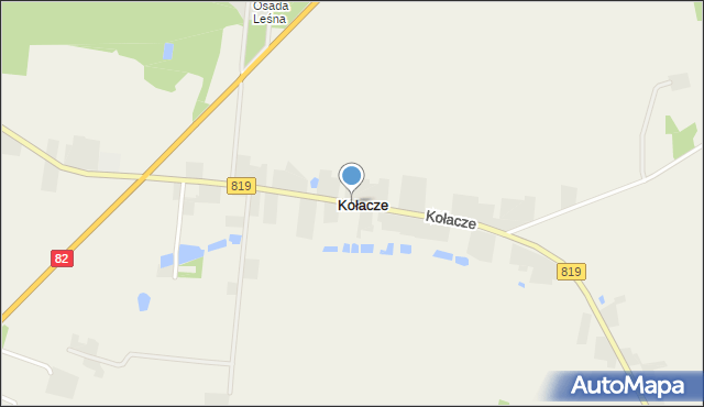 Kołacze gmina Stary Brus, Kołacze, mapa Kołacze gmina Stary Brus