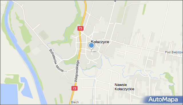 Kołaczyce, Kościelna, mapa Kołaczyce