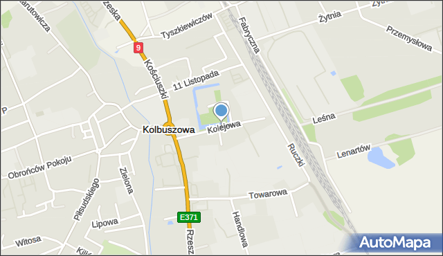 Kolbuszowa, Kolejowa, mapa Kolbuszowa