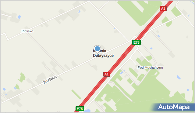Kolonia Dobryszyce, Kolonia Dobryszyce, mapa Kolonia Dobryszyce