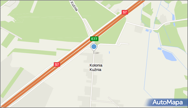 Kolonia Kuźnia, Kolonia Kuźnia, mapa Kolonia Kuźnia