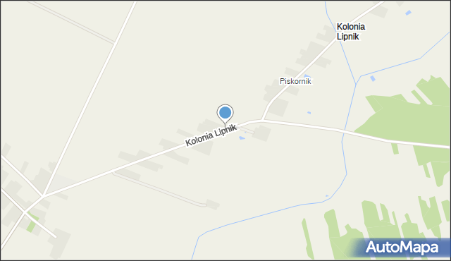 Kolonia Lipnik gmina Siemkowice, Kolonia Lipnik, mapa Kolonia Lipnik gmina Siemkowice