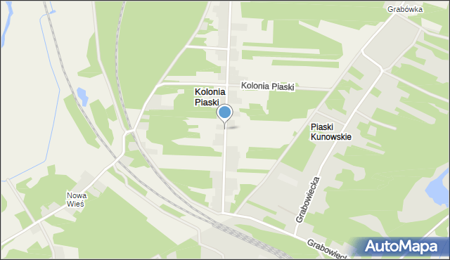 Kolonia Piaski gmina Kunów, Kolonia Piaski, mapa Kolonia Piaski gmina Kunów