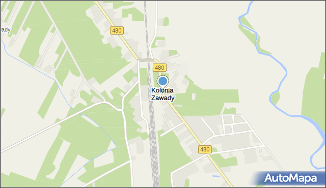 Kolonia Zawady gmina Widawa, Kolonia Zawady, mapa Kolonia Zawady gmina Widawa