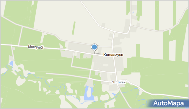 Komaszyce gmina Gowarczów, Komaszyce, mapa Komaszyce gmina Gowarczów