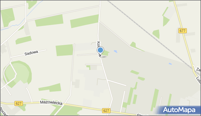 Komorowo gmina Ostrów Mazowiecka, Kolejowa, mapa Komorowo gmina Ostrów Mazowiecka